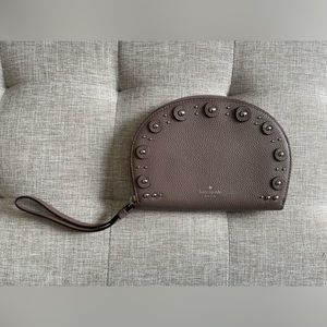 Kate Spade Larchmont Avenue Studded Shara (Light Walnut) Wristlet.